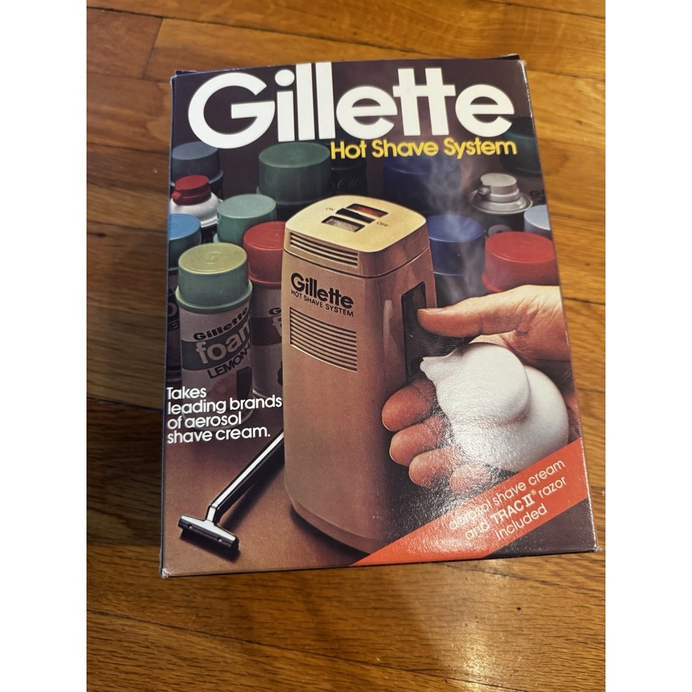 Vintage Gillette Hot Shave System NIB GSM-3 With Razor And Cream! OPEN‎ BOX NEW